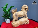 Tượng Chó Gỗ Ngọc Am Cao 41 Ngang 34 Sâu 17 (cm)