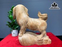 Tượng Chó Gỗ Ngọc Am Cao 41 Ngang 34 Sâu 17 (cm)