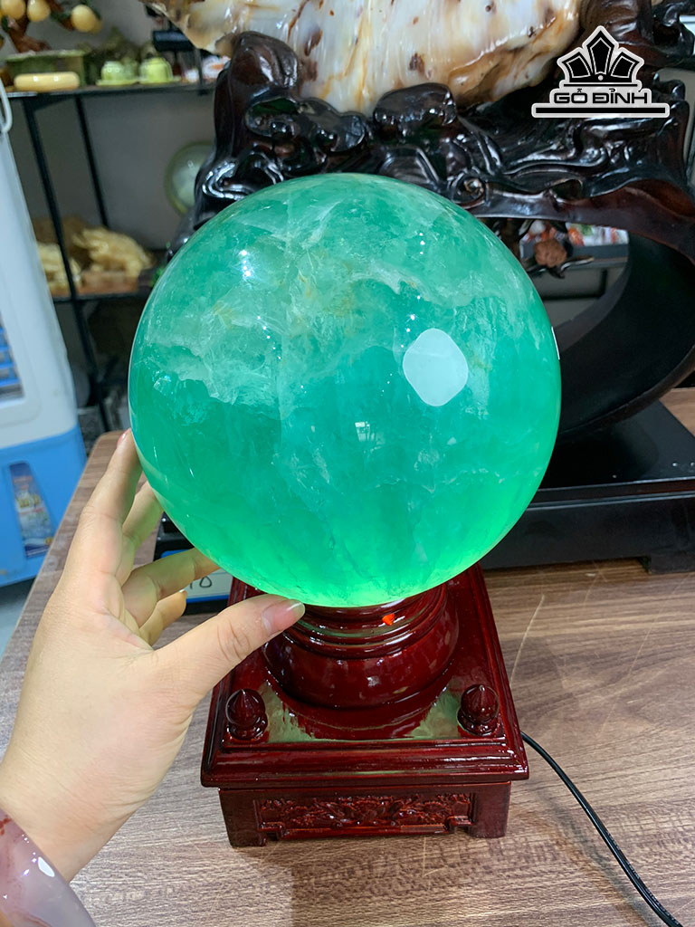 Bi Cầu Đá Flourite Cao Đường Kính 16,8 (cm) 8,3kg