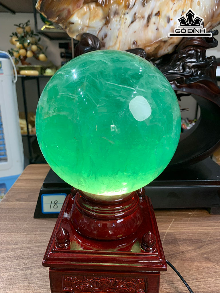 Bi Cầu Đá Flourite Cao Đường Kính 16,8 (cm) 8,3kg