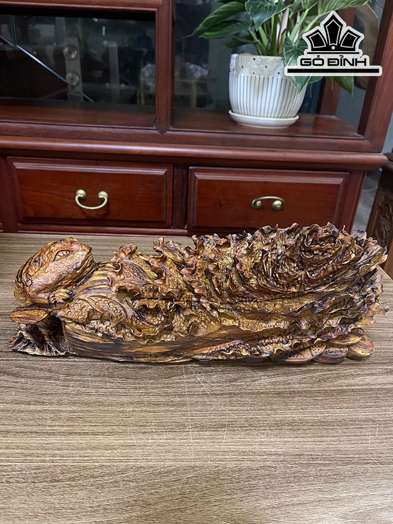 Tượng Thiềm Thừ Gỗ Sưa Ngang 39 Cao 16 Sâu 16 (cm)
