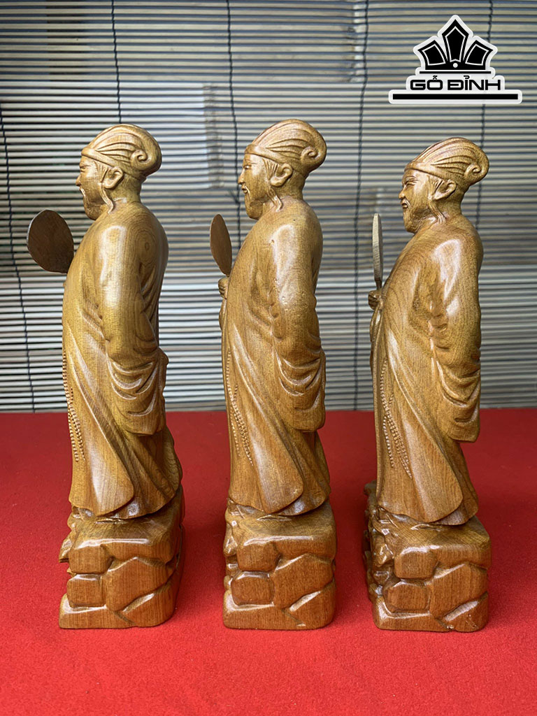 Tượng Gia Cát Lượng Gỗ Bách Xanh Cao 20 Ngang 7 Sâu 5 (cm)