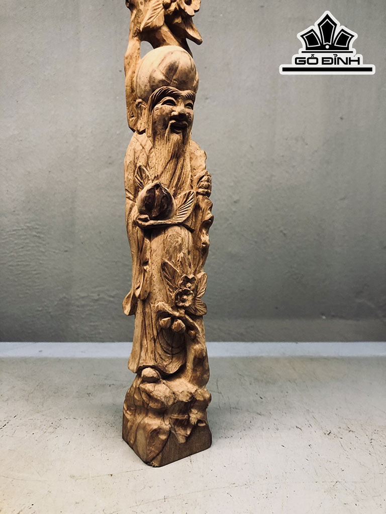 Tượng Ông Thọ Gỗ Sưa Cao 30 Ngang 4 Sâu 4 (cm)