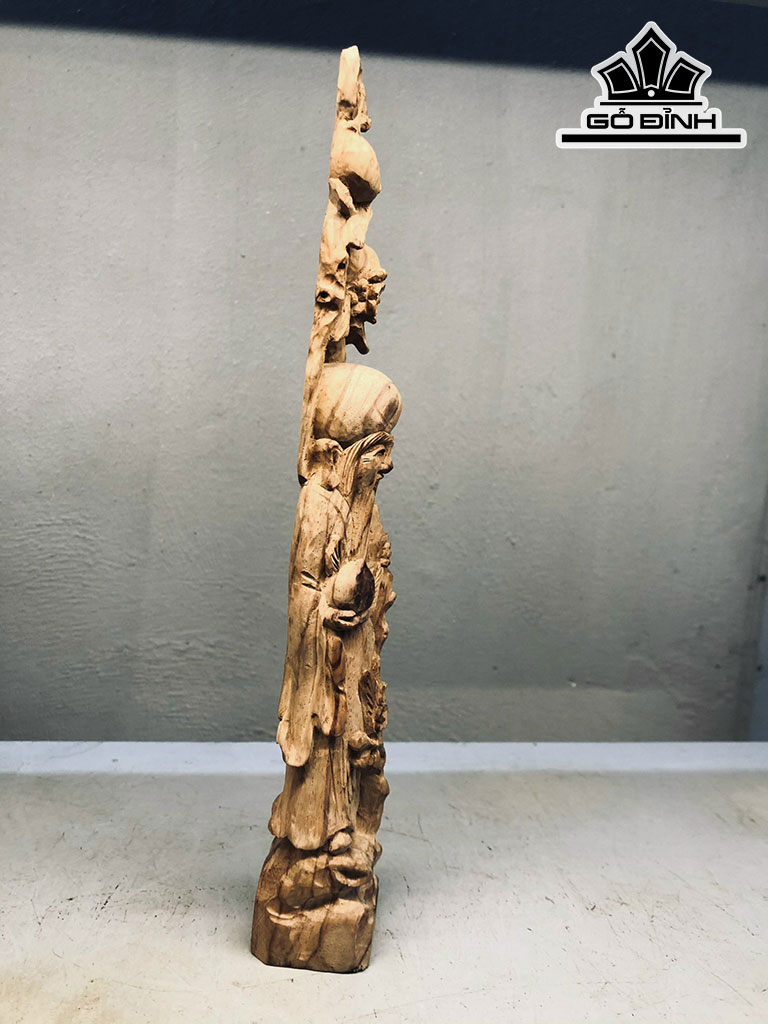 Tượng Ông Thọ Gỗ Sưa Cao 30 Ngang 4 Sâu 4 (cm)