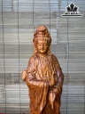 Tượng Phật Bà Quan Âm Gỗ Hương Cao 40 Ngang 10 Sâu 10 (cm)