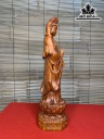 Tượng Phật Bà Quan Âm Gỗ Hương Cao 40 Ngang 10 Sâu 10 (cm)