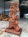 Tượng Phật Di Lặc Gỗ Hương Cao 190 Ngang 90 Sâu 63 (cm)