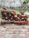 Tượng Bát Mã Gỗ Cẩm Cao 30 Ngang 67 Sâu 18 (cm)