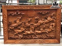 Tranh Bát Mã Gỗ Hương Cao 74 Ngang 108 Sâu 5 (cm)