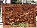 Tranh Bát Mã Gỗ Hương Cao 74 Ngang 108 Sâu 5 (cm)