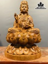 Tượng Phật Bà Quan Âm Gỗ Hương Cao 28,5 Đường Kính 17 (cm)