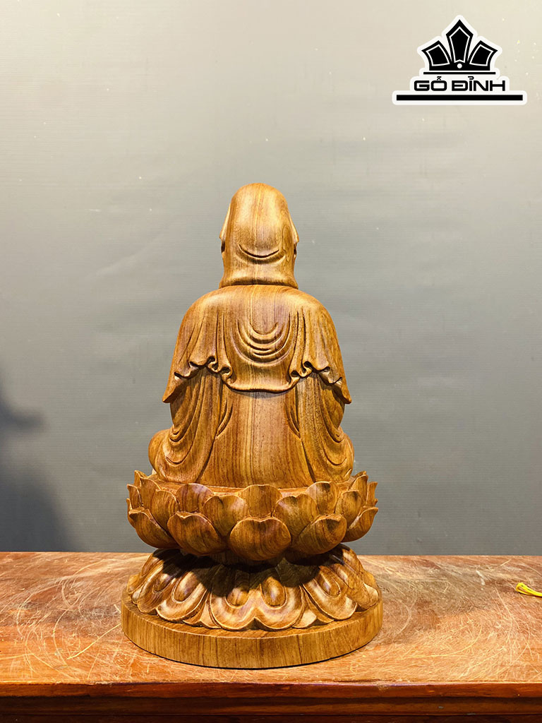Tượng Phật Bà Quan Âm Gỗ Hương Cao 28,5 Đường Kính 17 (cm)