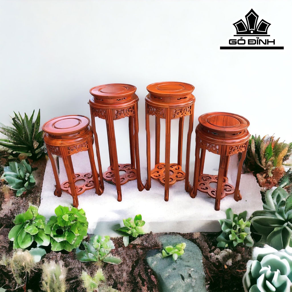 Đôn Kê Đồ Gỗ Hương Cao 40-50-60-70-80 Đường Kính 30 (cm)