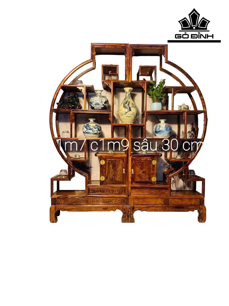 Tủ Rượu Gỗ Cẩm Ngang 170 Cao 190 Sâu 30 (cm)