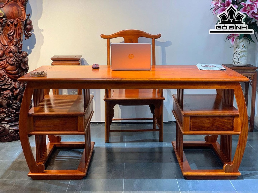 Bộ Bàn Ghế Gỗ Hương Cao 78 Ngang 166 Sâu 69 (cm)