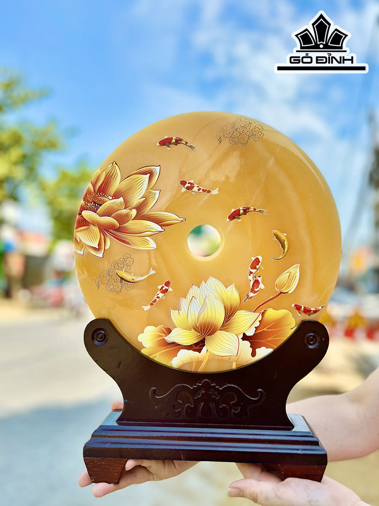Tác Phẩm Đồng Điếu Đá Ngọc Hoàng Cao 30 (cm)