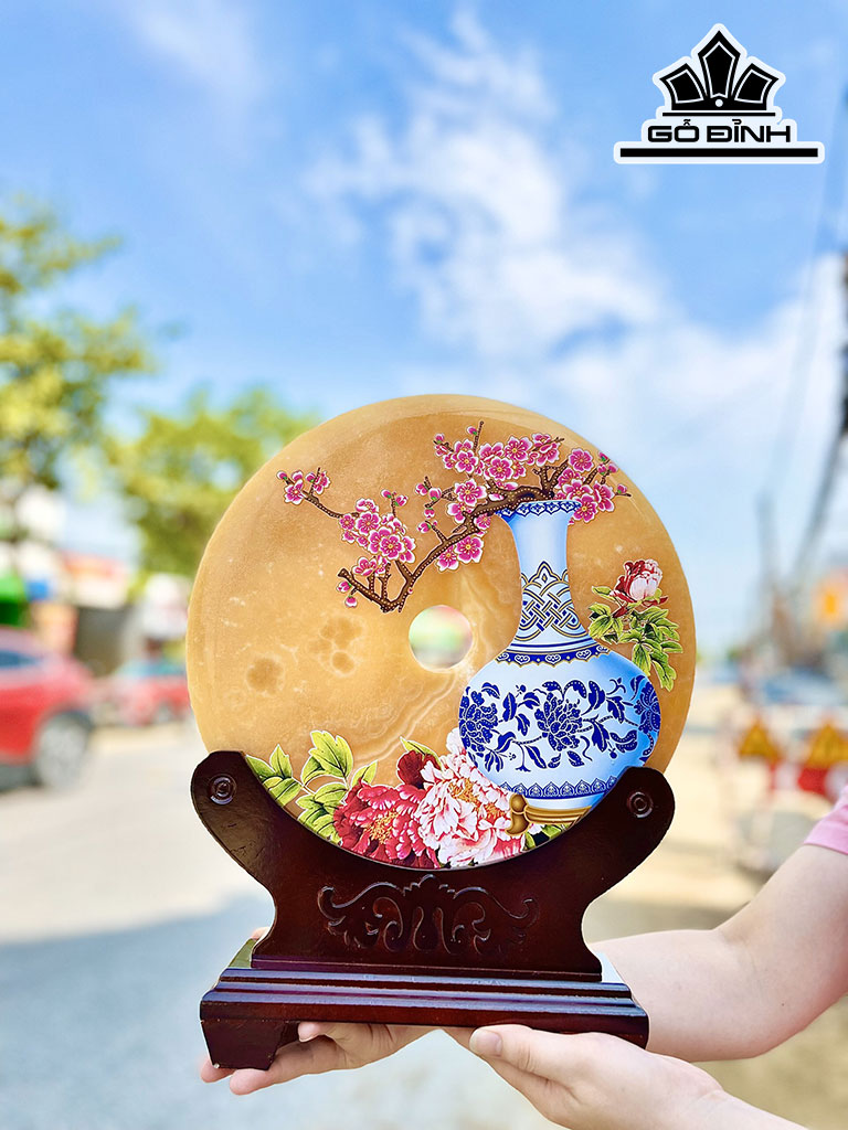 Tác Phẩm Đồng Điếu Đá Ngọc Hoàng Cao 30 (cm)