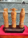 Tượng Phúc Lộc Thọ (Tam Đa) Gỗ Hoàng Đàn Cao 12,5 Ngang 3,5 Sâu 3 (cm)