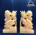 Cặp Song Long Đá Ngọc Hoàng Long Đường Kính 15 (cm)