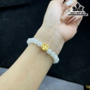 Vòng Tay Bạch Ngọc Đá Cẩm Thạch (Jadeite) Đường Kính Hạt 8 (mm)