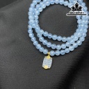 Vòng Tay Đá Aquamarine Đường Kính Hạt 5,5 (mm)