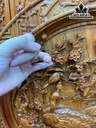 Tranh Đĩa Chim Công Gỗ Hương Đường Kính 55 Sâu 4 (cm)