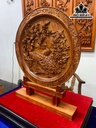 Tranh Đĩa Chim Công Gỗ Hương Đường Kính 55 Sâu 4 (cm)