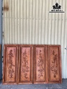 Tranh Tứ Bình Gỗ Hương Cao 127 Ngang 42 Khung 5 Ván 5 (cm)