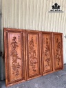 Tranh Tứ Bình Gỗ Hương Cao 127 Ngang 42 Khung 5 Ván 5 (cm)