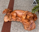 Tượng Chó Gỗ Hương Ngang 65 Cao 32 Sâu 36 (cm)