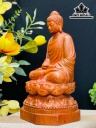 Tượng Phật Thích Ca Gỗ Hương Cao 40 Ngang 20 Sâu 20 (cm)