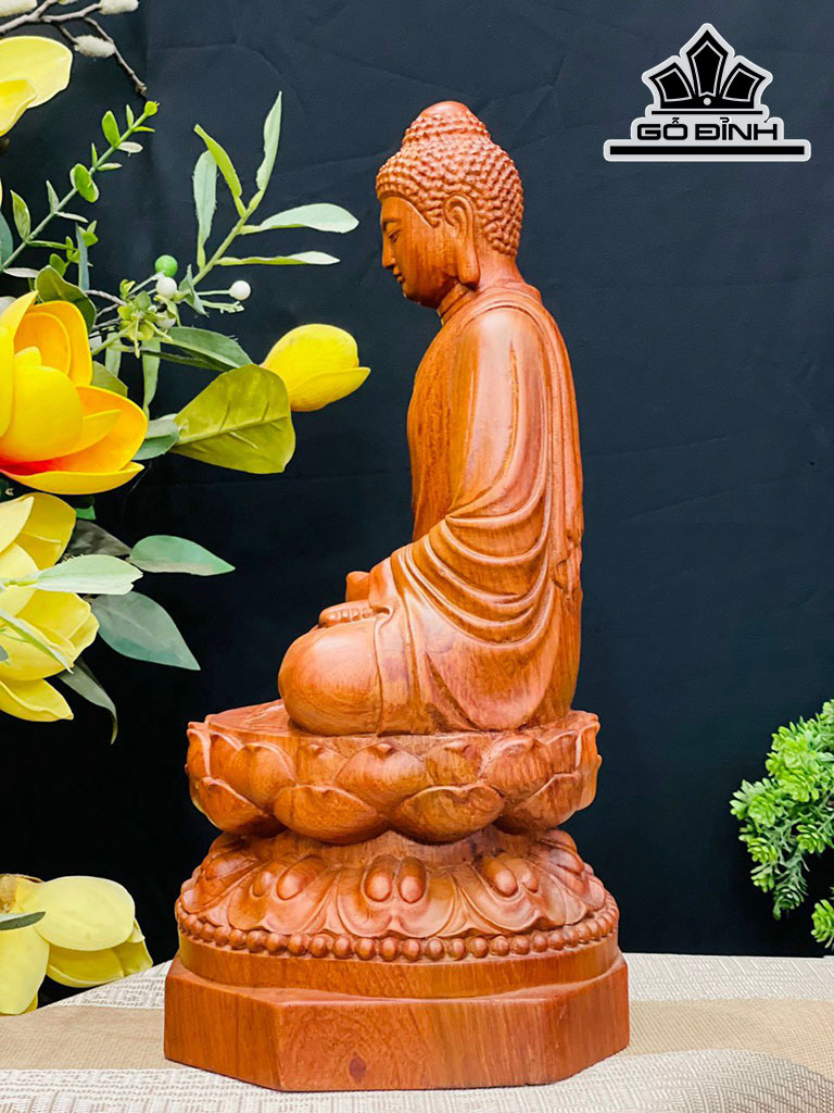 Tượng Phật Thích Ca Gỗ Hương Cao 40 Ngang 20 Sâu 20 (cm)