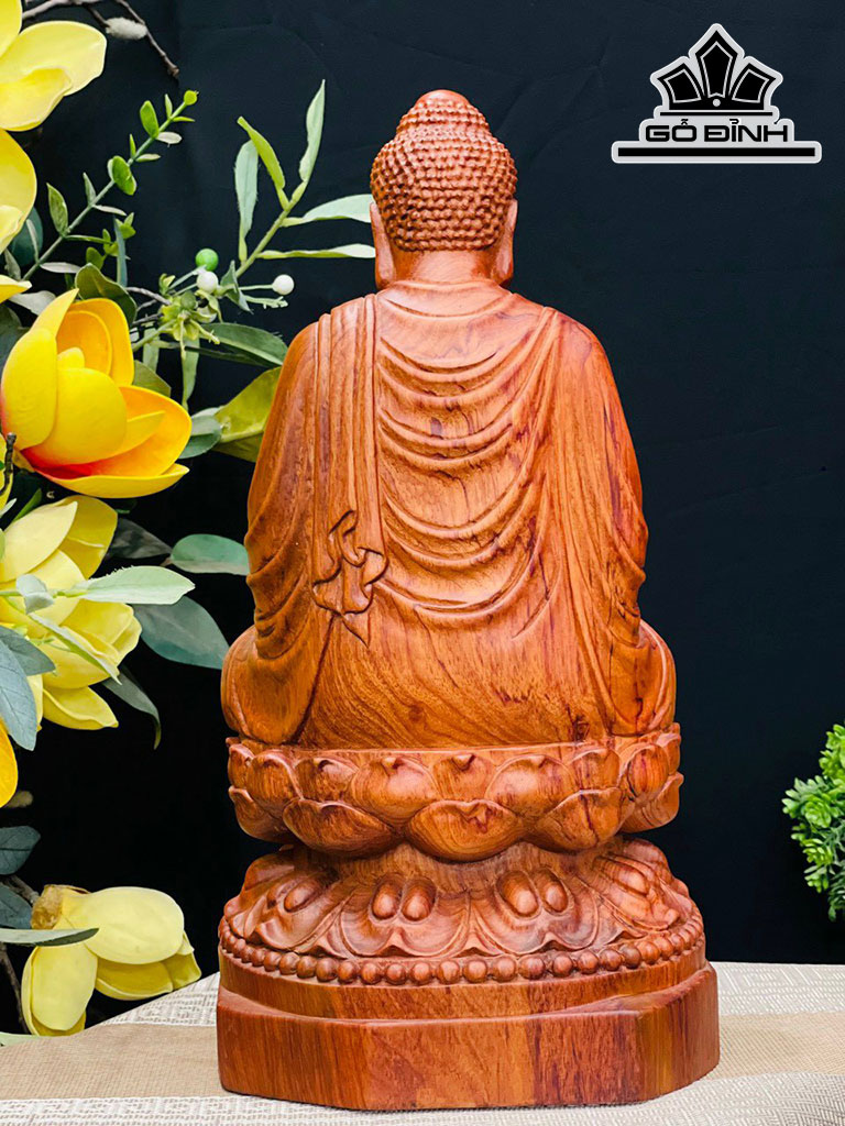 Tượng Phật Thích Ca Gỗ Hương Cao 40 Ngang 20 Sâu 20 (cm)