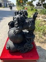 Tượng Kỳ Lân Gỗ Mun Cao 25 Ngang 81 Sâu 21 (cm)