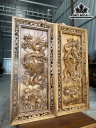 Tranh Tứ  Linh Gỗ Bách Xanh Cao 127 Ngang 57 Sâu 9 (cm)