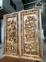 Tranh Tứ  Linh Gỗ Bách Xanh Cao 127 Ngang 57 Sâu 9 (cm)