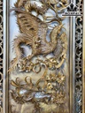 Tranh Tứ  Linh Gỗ Bách Xanh Cao 127 Ngang 57 Sâu 9 (cm)