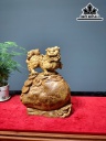 Tượng Nghê Gỗ Nu Hương Cao 34 Ngang 25 Sâu 16 (cm)