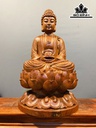 Tượng Phật Tổ Gỗ Hương Cao 60 Ngang 33 Sâu 32 (cm)