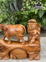Tiểu Đồng Chăn Trâu Thổi Sáo Gỗ Hương Cao 30 Ngang 40 Sâu 14 (cm)