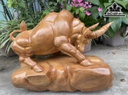 Tượng Bò Tót Gỗ Ngọc Am Cao 38 Ngang 50 Sâu 26 (cm)