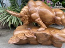 Tượng Bò Tót Gỗ Ngọc Am Cao 38 Ngang 50 Sâu 26 (cm)