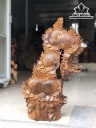 Tượng Cá Đồng Tiền Gỗ Bách Xanh Cao 66 Ngang 39 Sâu 18 (cm)