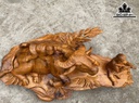 Tượng Tiểu Đồng Cưỡi Trâu Gỗ Hương Cao 24 Ngang 65 Sâu 35 (cm)