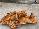 Tượng Tiểu Đồng Cưỡi Trâu Gỗ Hương Cao 24 Ngang 65 Sâu 35 (cm)