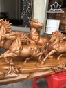 Tượng Bát Mã Gỗ Ngọc Am Cao 30 Ngang 90 Sâu 18 (cm)