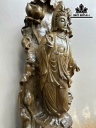 Tượng Phật Bà Quan Âm Gỗ Thủy Tùng Cao 100 Ngang 35 Sâu 20 (cm)