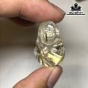 Mặt Dây Di Lặc Đá Thạch Anh Tóc Vàng Cao 22,5 Ngang 17,1 Sâu 8,5 (mm) 5gr
