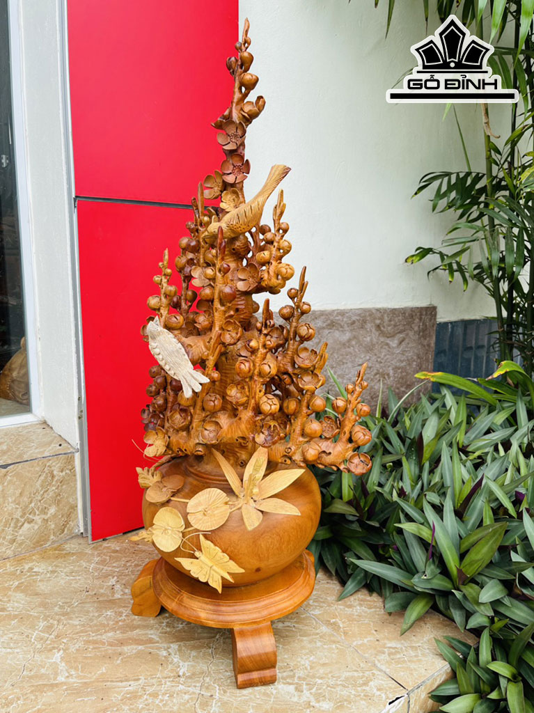 Bình Mai Phú Quý Gỗ Hương Cao 80 Ngang 42 Sâu 28 (cm)