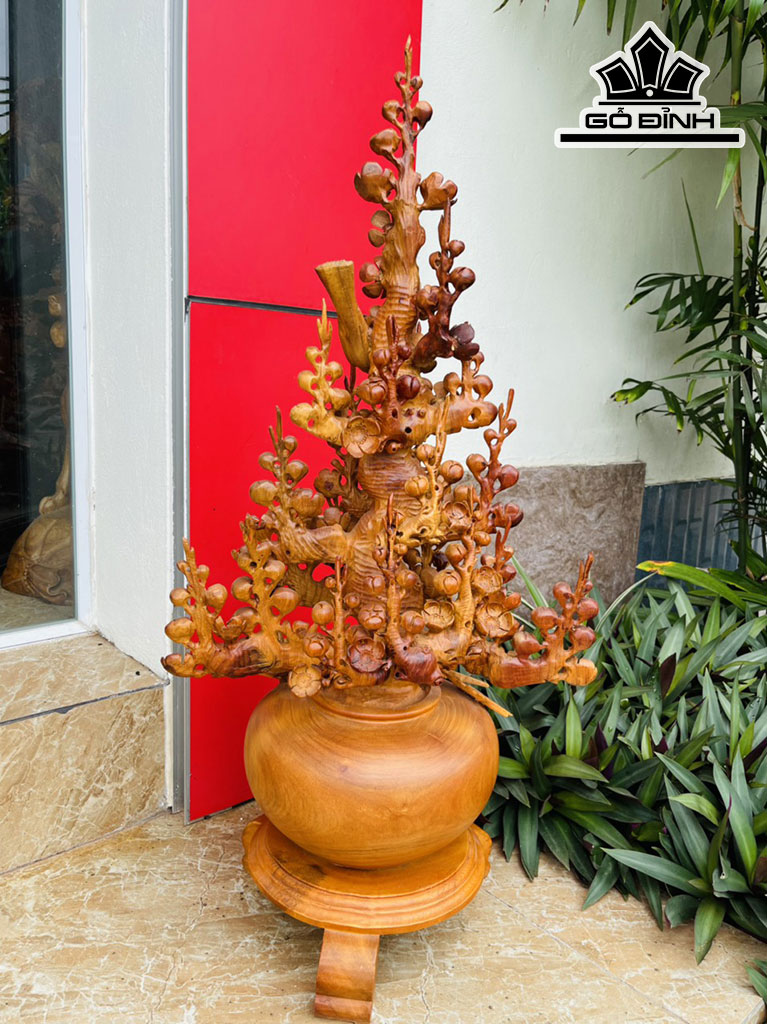 Bình Mai Phú Quý Gỗ Hương Cao 80 Ngang 42 Sâu 28 (cm)